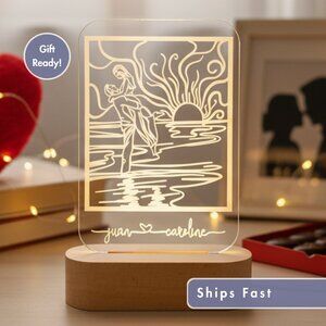 Custom Glowing Art Light | Romantic Couple Gift | Anniversary & Wedding Gift